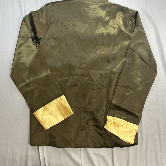 Traditional Chinese Wear Jacket Adult Large Green Dragons Asian Toggle Shirt - Picture 5 of 7